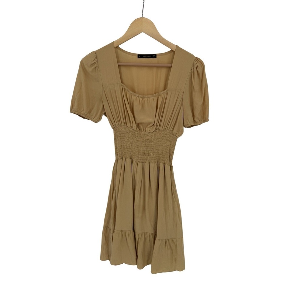 Hesperus Milkmaid‎ Dress Womens M Y2K 90s Smocked Lined Minimalist Indie Girly